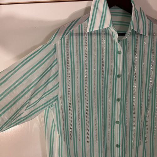 Shirt with Strass New, Green, Sizes M and L