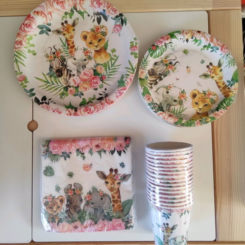 Jungle Safari Girl 2 Years Birthday Decoration Set new