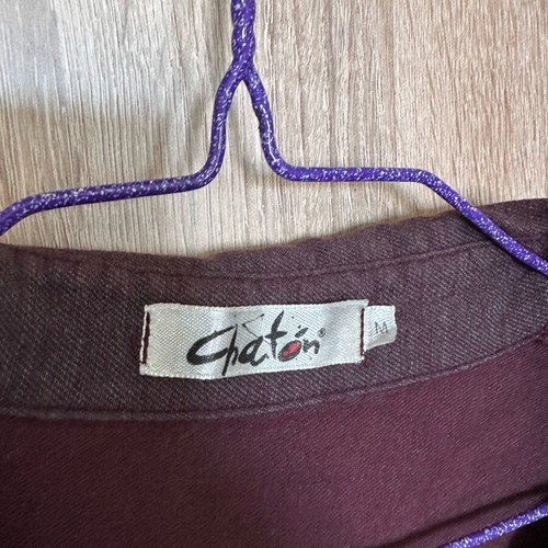 Chaton dress medium size like new, warm fabric, brown and red