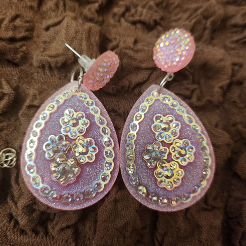 Pink earrings new, multicolor