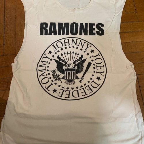 Ramones sleeveless T shirt large, used, cotton, white