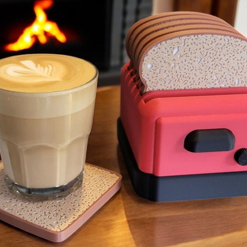 Bread Slice Coasters new, 3D printed creative kitchen accessory