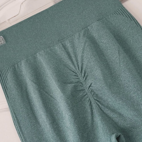 Seamless sports leggings petrol high waisted scrunch butt one size new
