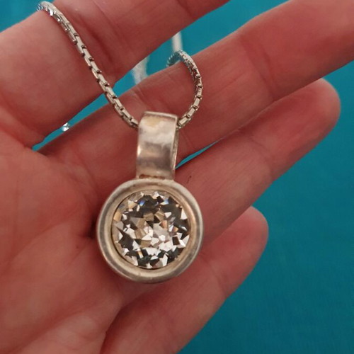 Dyrberg/Kern necklace authentic used with Swarovski crystal silver