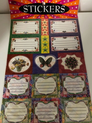 Gold foil stickers with glitter new, over 30 years old