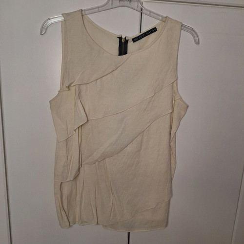 Sleeveless airy blouse like new, size XL, beige