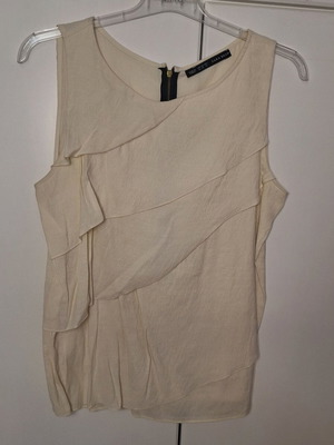 Sleeveless airy blouse like new, size XL, beige