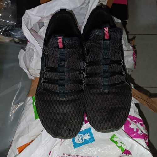 Puma Softride Carson Fresh athletic shoes used, black and pink, size 39