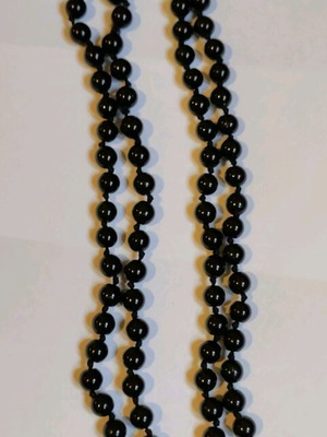 Κολιέ με μαύρες χάντρες σαν καινούργιο, μακρύ διπλό