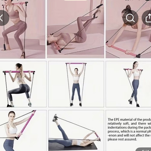 Lingpeng Pilates Bar Set with Colorful Resistance Bands, New