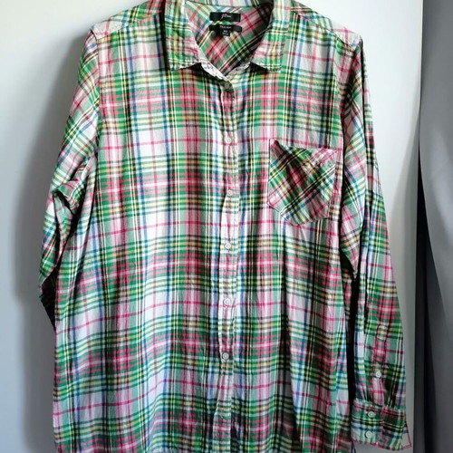 J.Crew women's plaid shirt 3XL like new, red and green