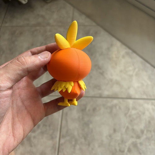 Torchic 3D printed starter Pokemon figure, fire edition