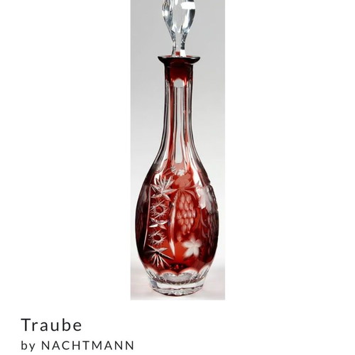 Nachtmann decanter and Joska Traube Bleikristall ruby red plate set like new
