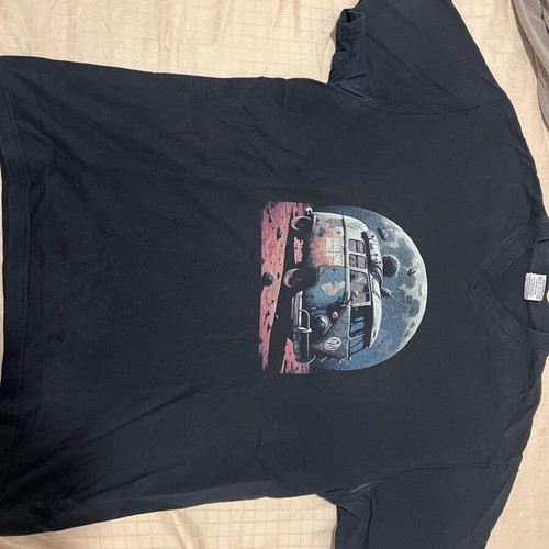 T-shirt tee vintage logo w.v size XXL used, black, V-neck