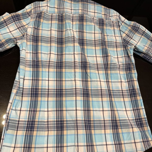 Navy & Green Dress Shirt Size L New Blue