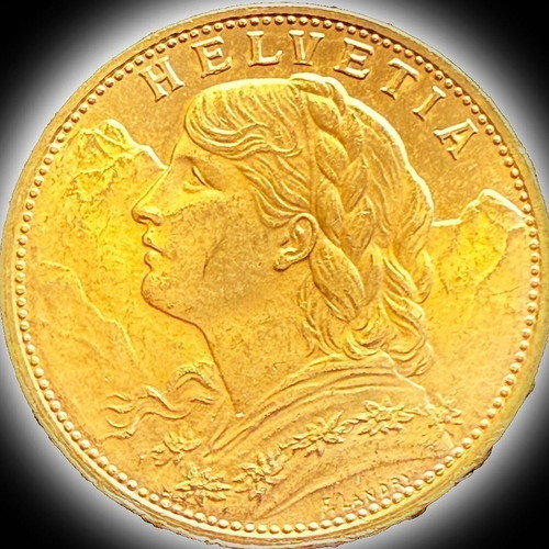 Swiss 20 Francs Gold Coin 24K Museum Quality Replica New