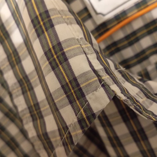 Burberrys vintage women's checked shirt XL like new, khaki white yellow