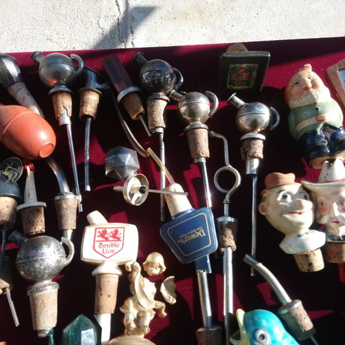 Antique bottle stoppers collection used