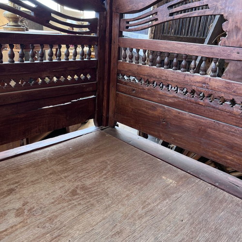 Balinese traditional king size canopy bed used, solid teak