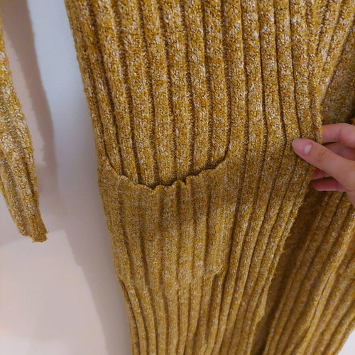 Knitted long cardigan Pull & Bear like new, beige and mustard