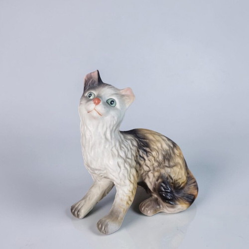 Vintage porcelain cat figurine like new decorative statue