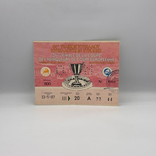 Cup Winners' Cup Final Ticket 1987 used Ajax vs. Locomotive Leipzig