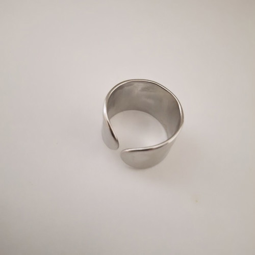 Steel Adjustable Ring Silver Color New