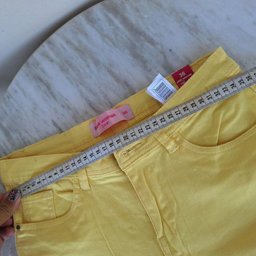 Yellow Pink Woman pants small new for spring and summer