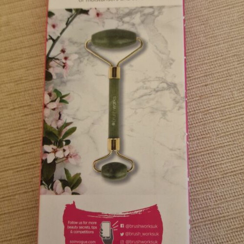 Brushworks HD Jade Roller new, double-headed facial massage tool