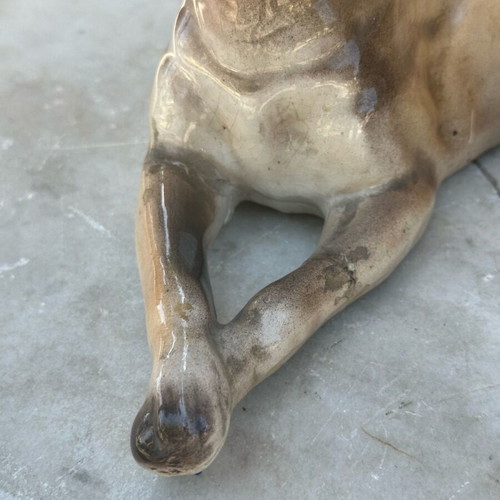 Ceramic Lavdanis wolfdog figurine used with damages