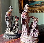  2 Vintage Ασιατικά Αγαλματίδια με 2 γυναίκες
