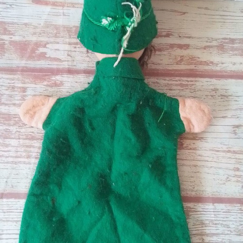 Vintage fabric felt puppet glove Old Bearded Man KERSA used