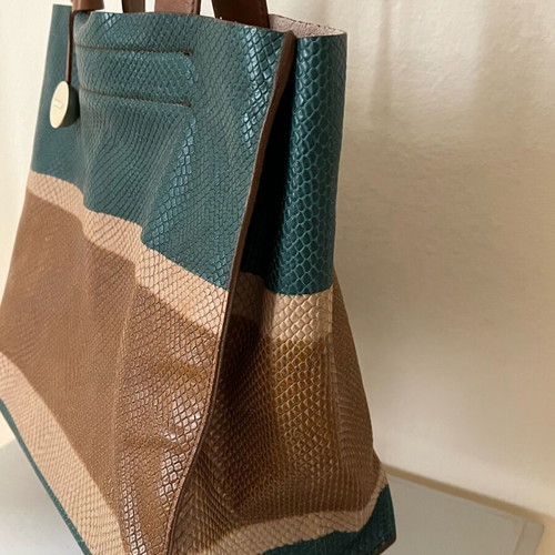 Furla handbag in beige and blue, like new