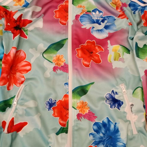 Adidas Originals Floral Full-Zip Jacket used, multicolor