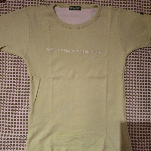 Benetton short-sleeve t-shirt like new, green, size S