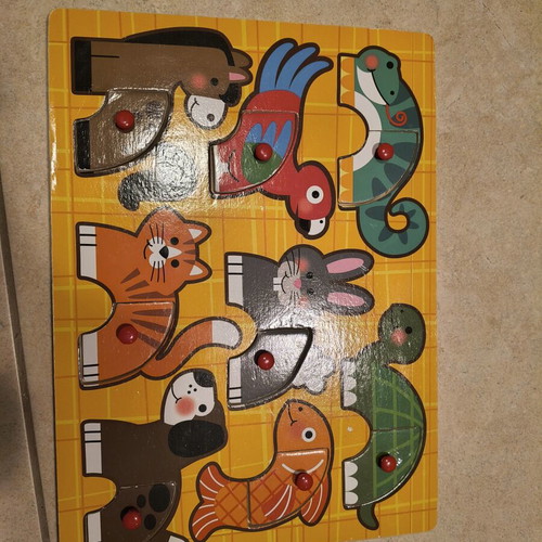 Children's wooden animal puzzles, set of 3