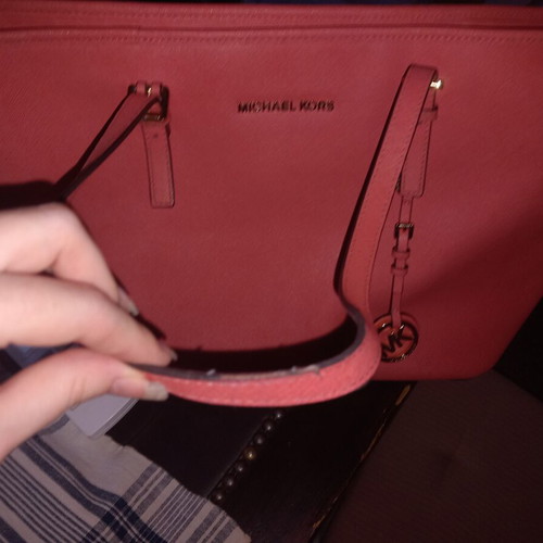 Michael Kors tote bag used, salmon pink shoulder bag