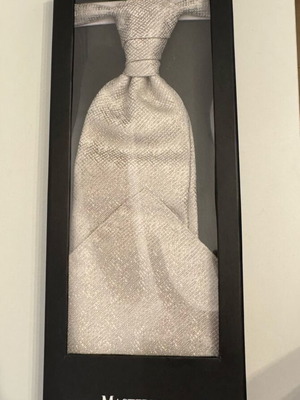 Masterhand Ascot and Pocket Square Set new, champagne pattern