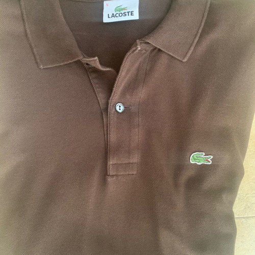 Lacoste long-sleeve polo shirt like new, brown, size L
