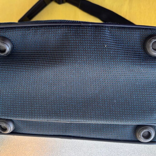 Stratic carry-on suitcase and briefcase bag, black and blue