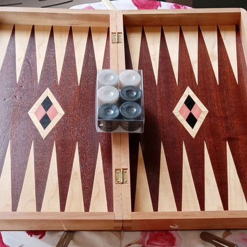 Wooden backgammon 48x50, handmade, polished