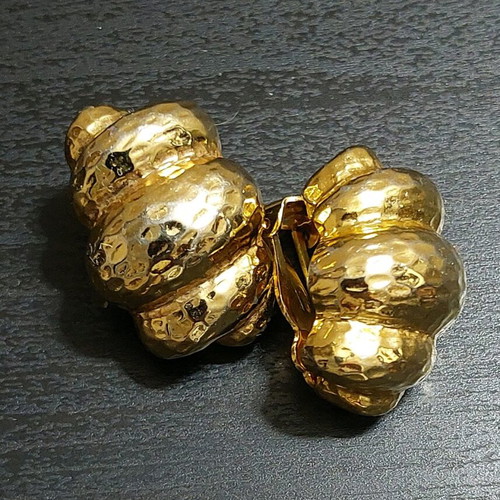 Vintage clip earrings faux bijoux like new, gold tone
