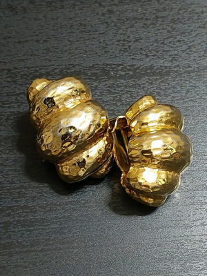 Vintage clip earrings faux bijoux like new, gold tone