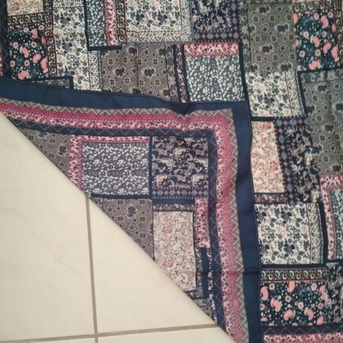 Pareo with geometric patchwork and floral details, like new