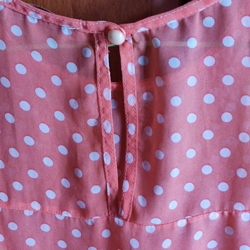 Pink Woman sleeveless blouse, white and pink, size L