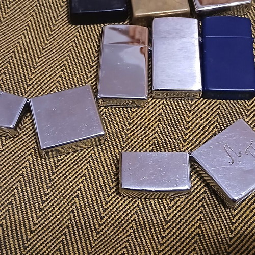 Zippo lighters used, pack of 12, two without inserts