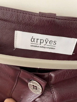 Arpyes leather straight-leg pants like new, brown and red