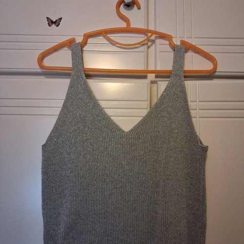 Moutaki wool evening top silver color like new