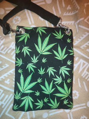 Amsterdam hemp shoulder bag new, black and green