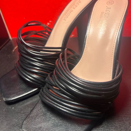 Mules Black Size 40 10cm Alta Moda like new